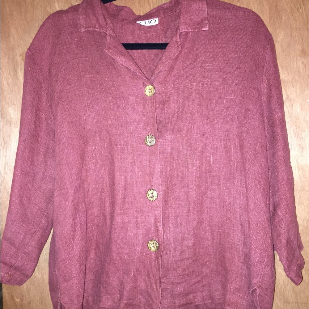 Red women’s button up blouse